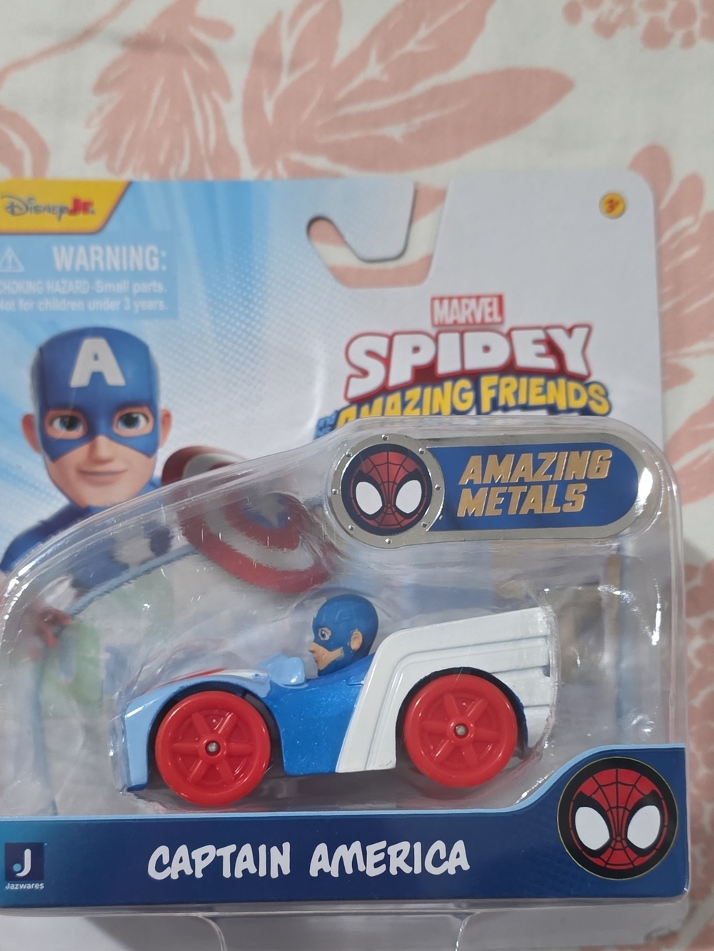 Marvel Captain America Blue, White & Red Metal Toy Car